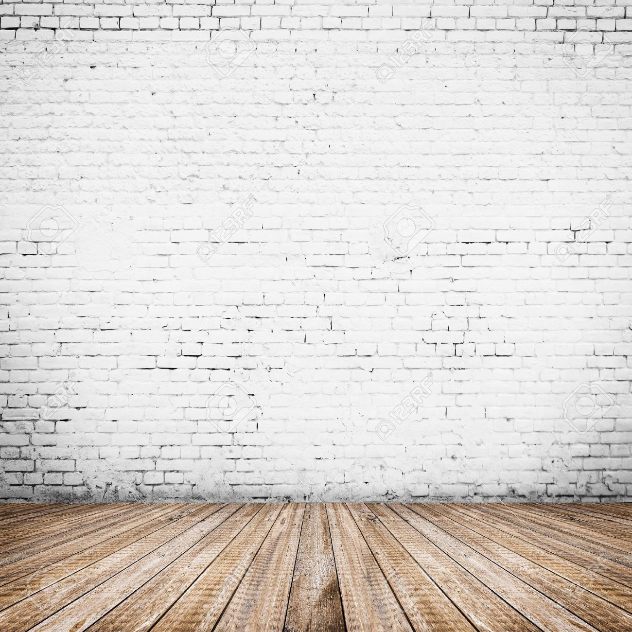 Room Interior Vintage With White Brick Wall And Wood Floor Stock Room Interior Vintage With White Brick Wall And Wood Floor Stock
