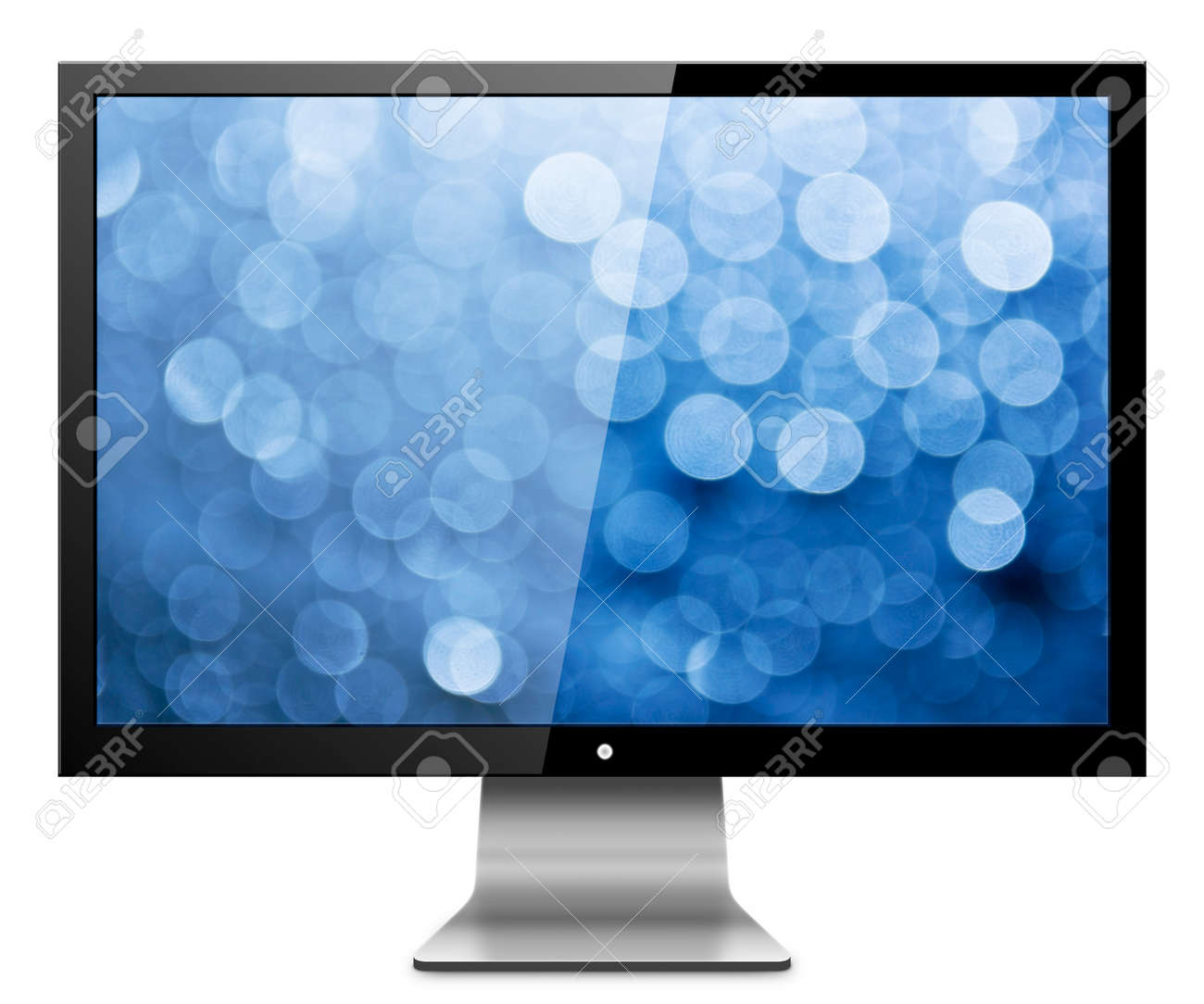 抽象的なコンピューターのモニター画面をぼかし 白い背景に分離 の写真素材 画像素材 Image