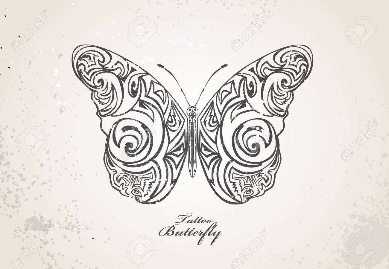 トライバル バタフライのイラスト素材 ベクタ Image