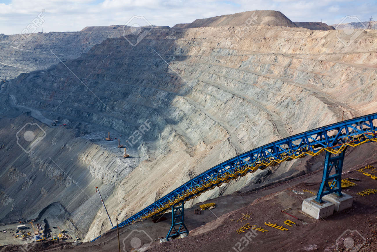 ore conveyor in open pit mining stock photo picture and royalty open pit mining