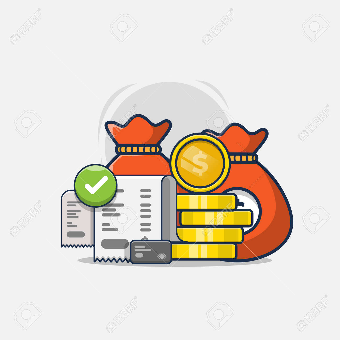 取引アイコンのイラストが承認されました。フラット漫画スタイルのイラスト素材・ベクター Image 166596689