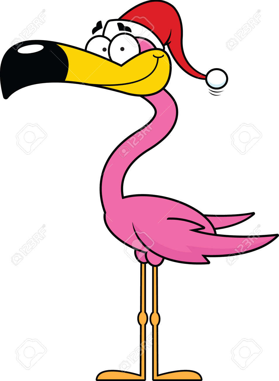 Download Cartoon Illustration Of A Flamingo Wearing A Santa Hat Royalty Free Cliparts Vectors And Stock Illustration Image 33000196 PSD Mockup Templates
