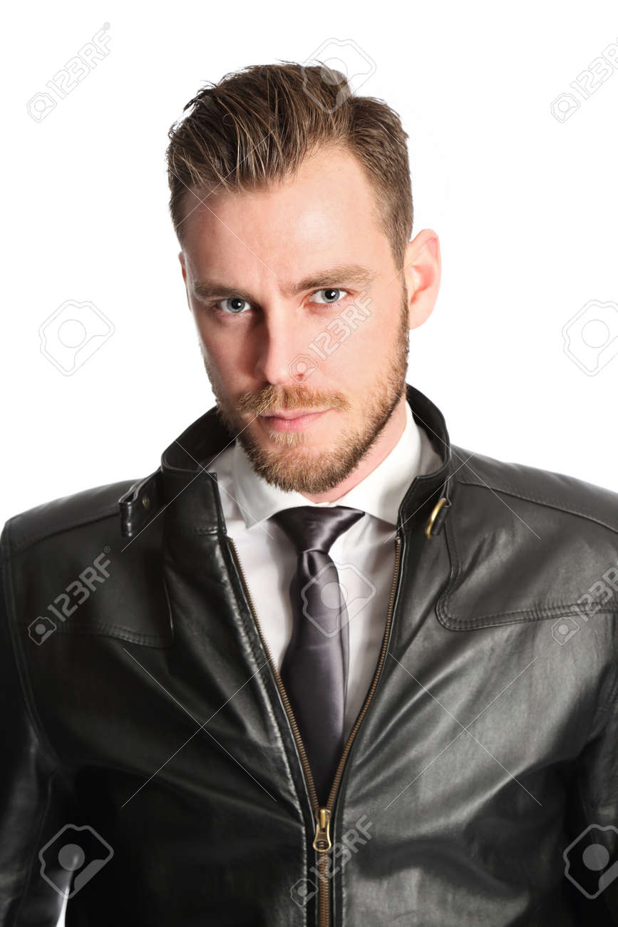 leather jacket white shirt