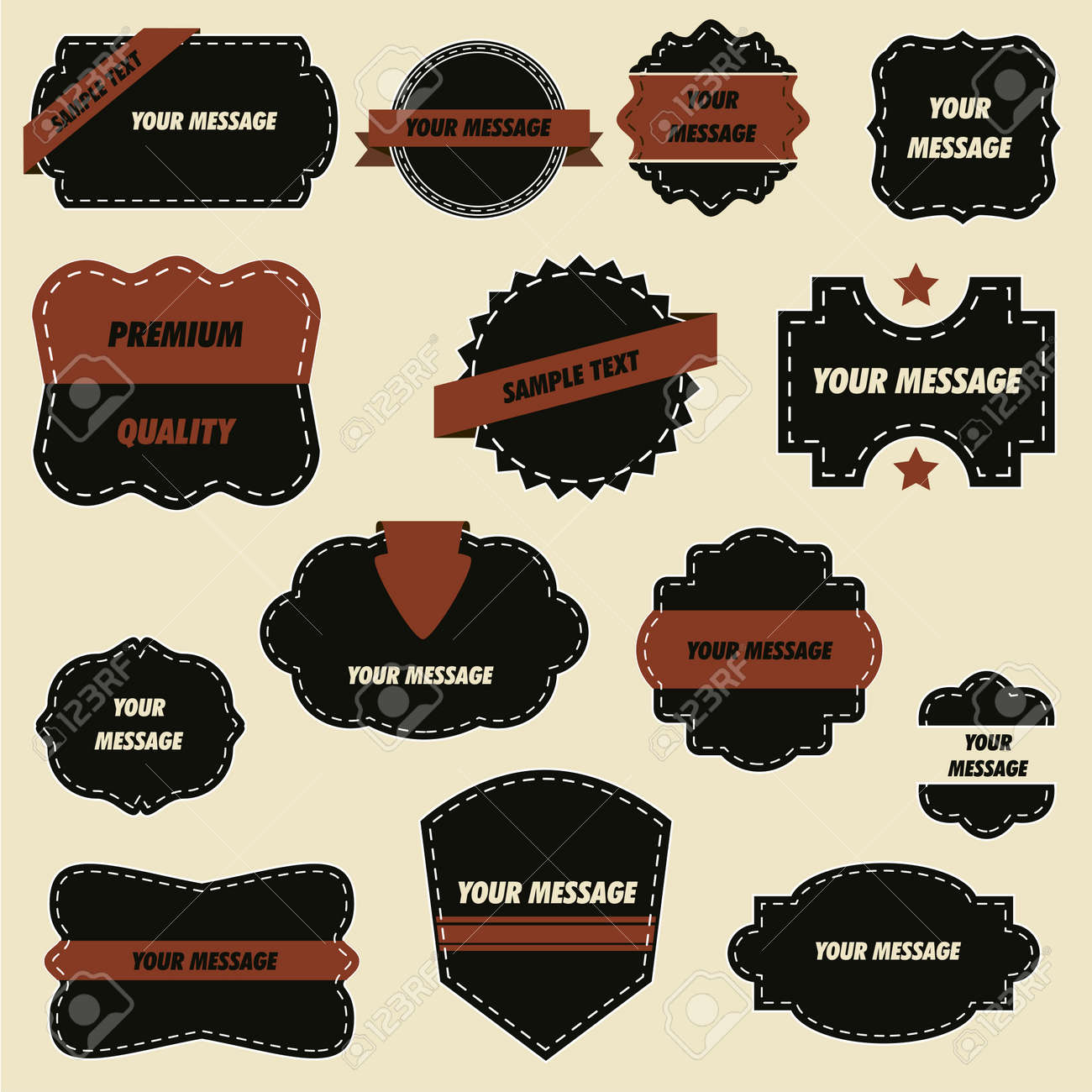 ornate retro labels and vintage elegant stickers royalty free