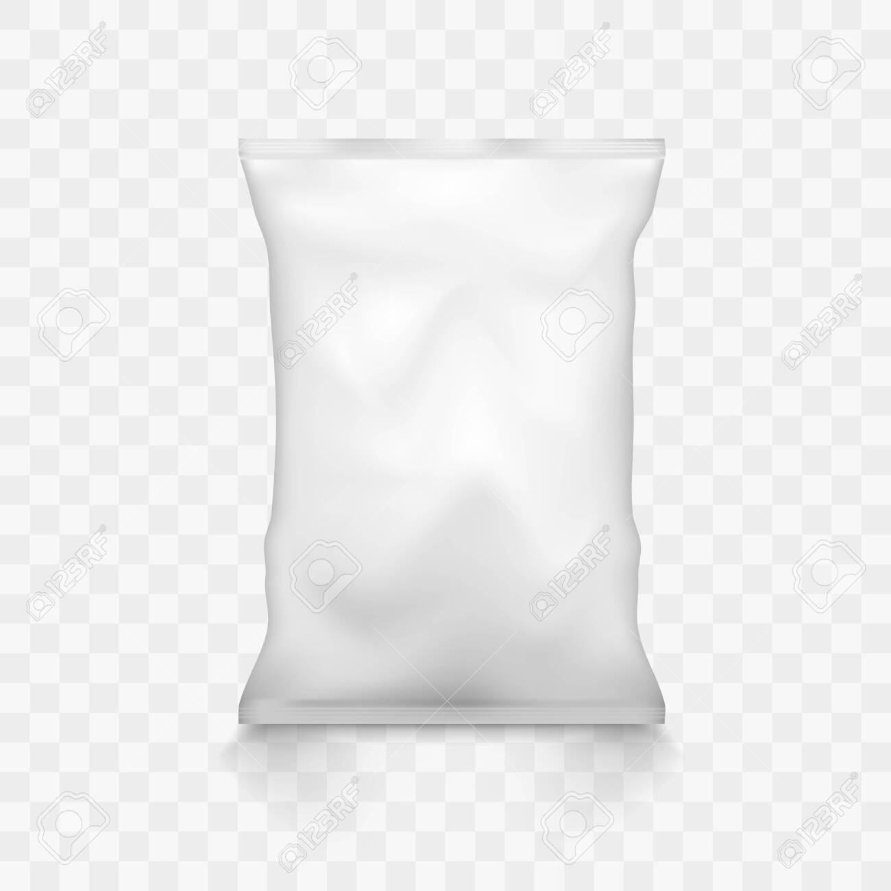 Download White Empty Plastic Snack Bag Packaging Mockup Royalty Free Cliparts Vectors And Stock Illustration Image 136032207