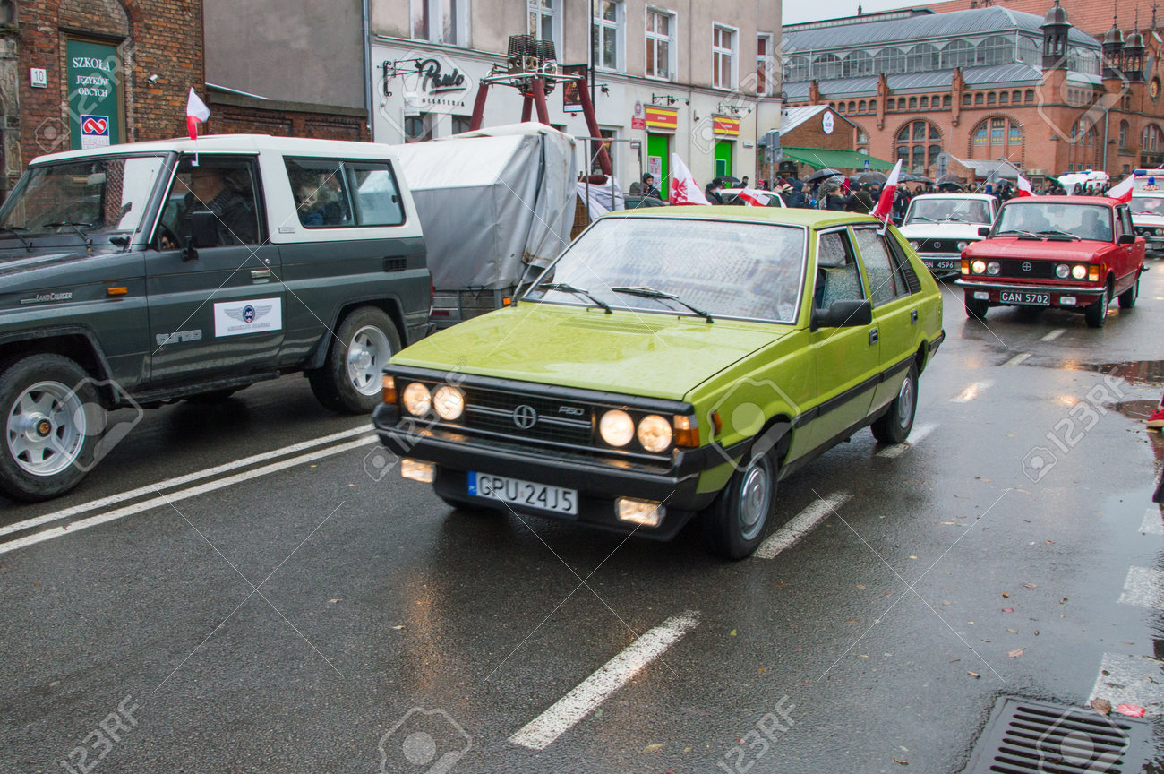 Gdansk Poland November 11 17 Fso Polonaise Car At National Independence Day In Gdansk In Poland Celebrates 99th Anniversary Of Independence Stock Photo Picture And Royalty Free Image Image