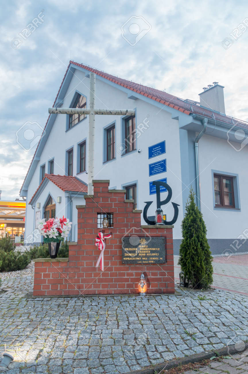 Zgorzelec, Poland - June 2, 2021: Monument to the memory of the fallen, murdered and deceased soldiers of the Home Army. - 171808305 Zgorzelec, Poland - June 2, 2021: Monument to the memory of the fallen, murdered and deceased soldiers of the Home Army. - 171808305