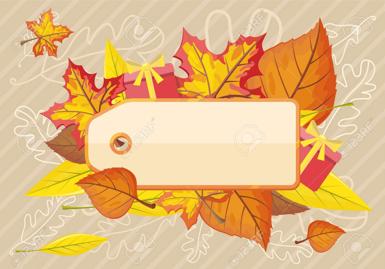 tag label template for autumn sale fall sale autumn leaves