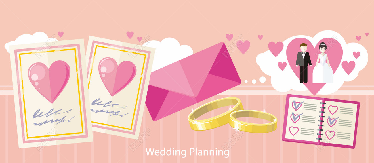 diseño de la planificación de bodas de la manera plana planificador