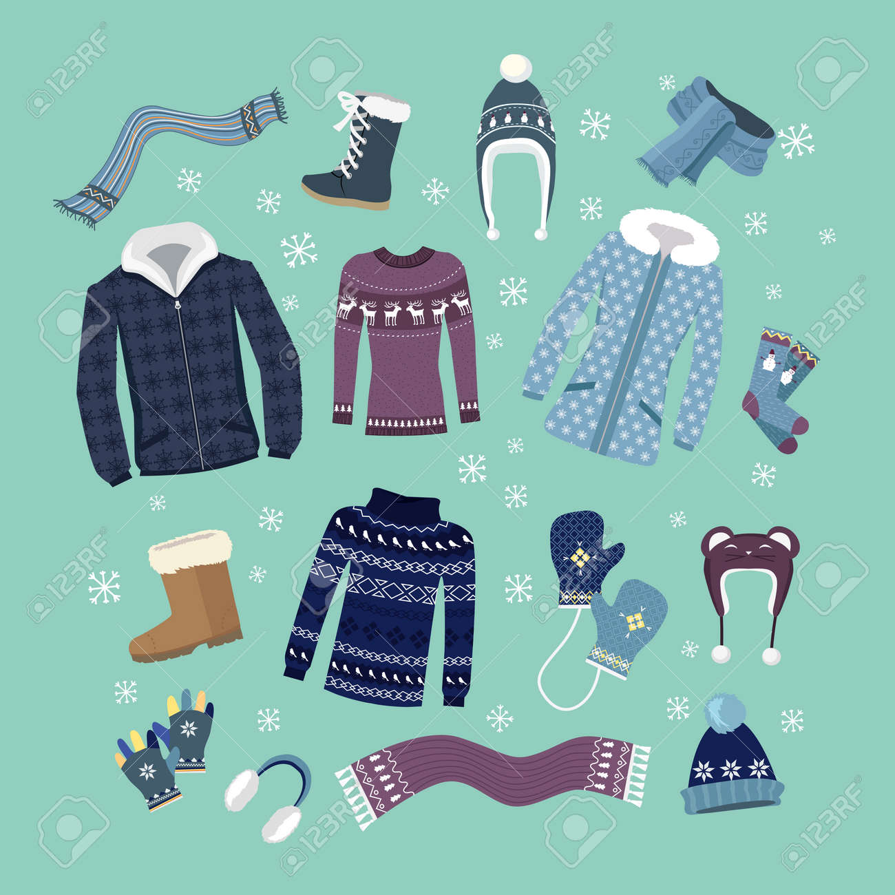 暖かい冬の服のデザインのセットします スカーフと冬のファッション 冬の帽子 冬のコート 布や帽子 ジャケットと手袋 コート ブート アウターの季節 イラスト のイラスト素材 ベクタ Image 暖かい冬の服のデザインのセットします スカーフと冬のファッション 冬の帽子 冬のコート 布や帽子 ジャケットと手袋 コート ブート アウターの季節 イラスト のイラスト素材 ベクタ Image