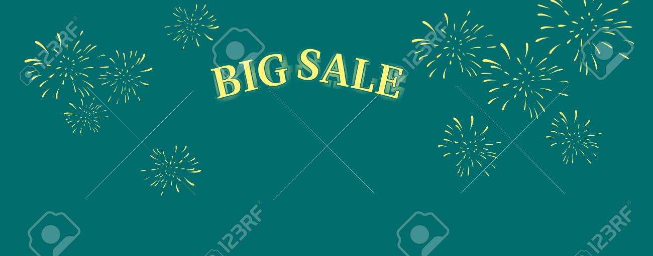 big sale word salute big sale decorated with fireworks mega fireworks flyer