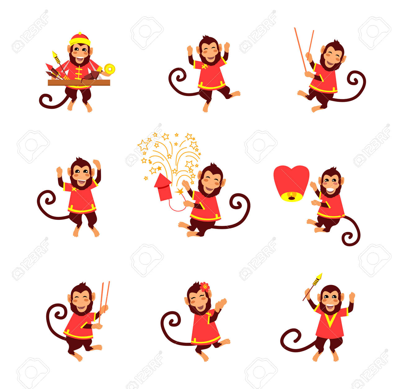 new year card with monkey happy chinese new year 2016 new year