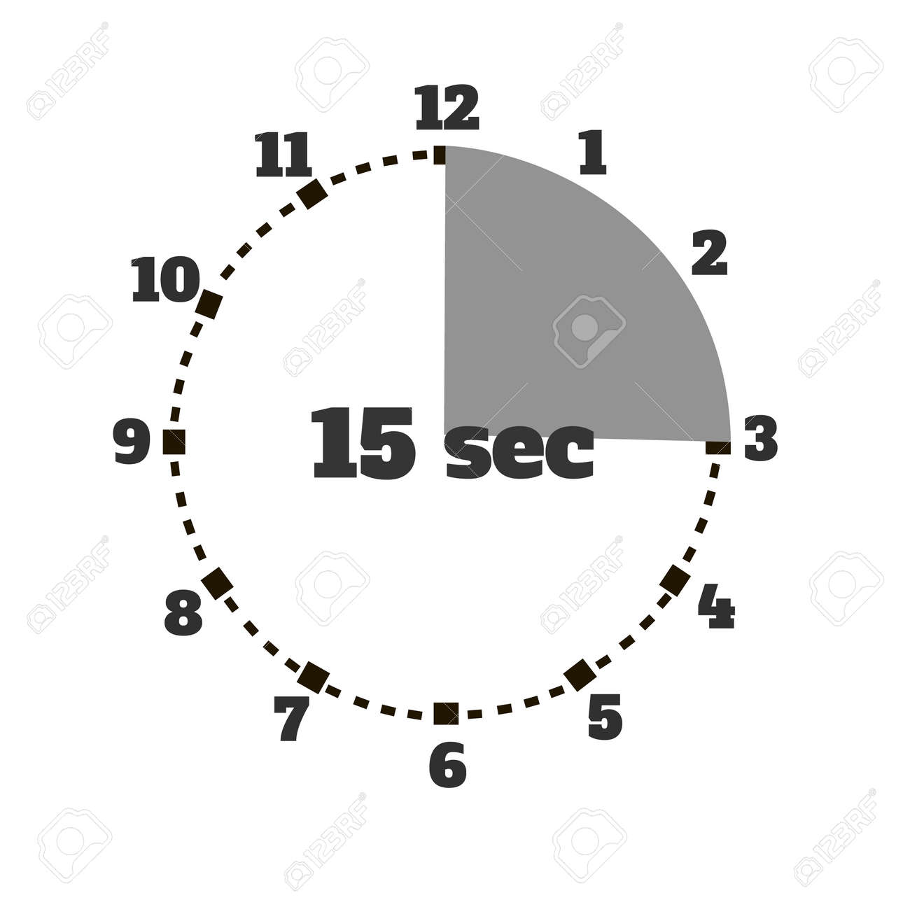 set of time second stopwatch design flat clock and stopwatch