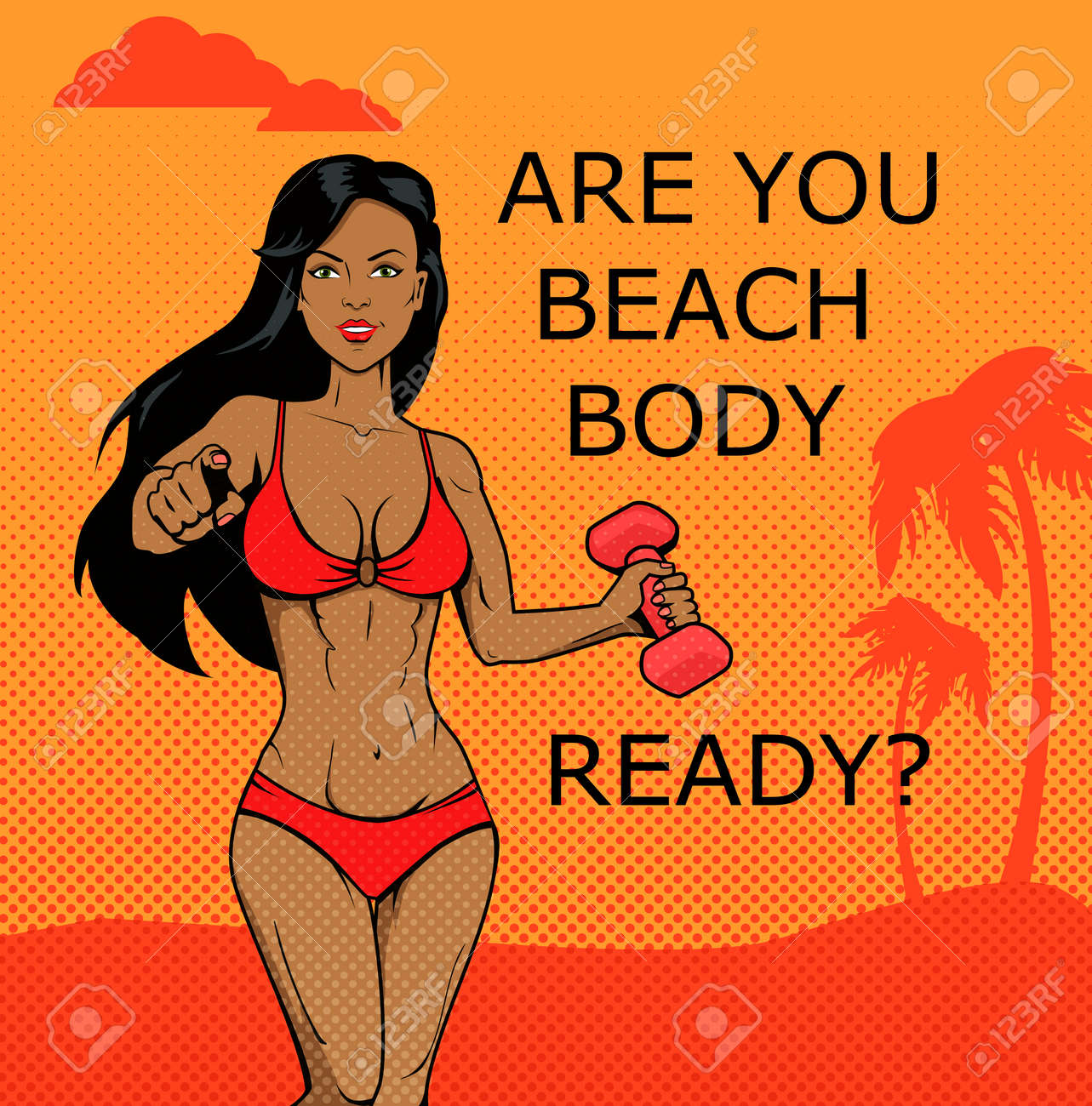 Fitness Girl Beach Body Ready Design Body And Beach Female
