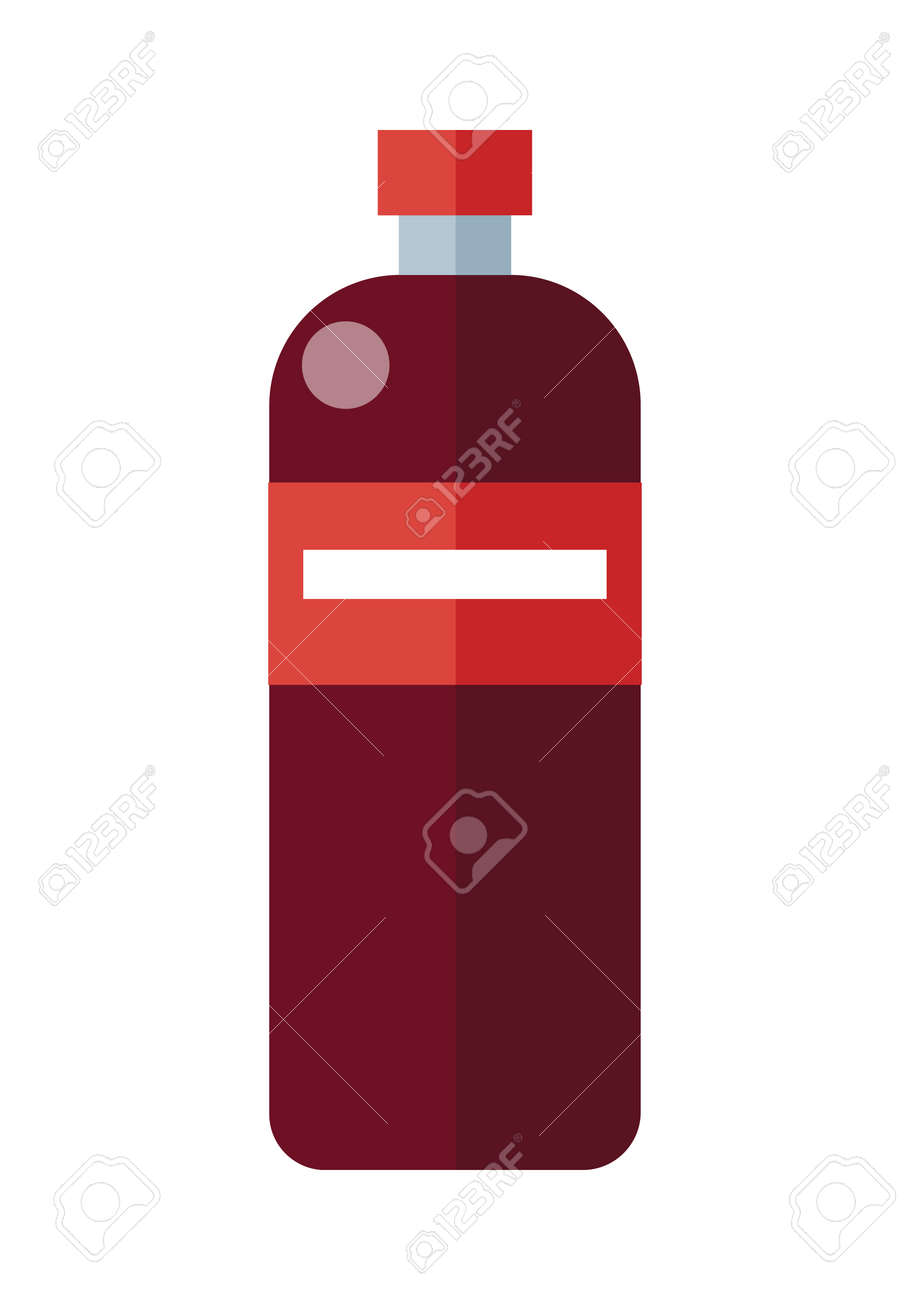 Bouteille En Plastique Rouge Avec étiquette Bouteille Deau Minérale Plastique Icône De Bouteille élément De Magasin De Détail Dessin Simple