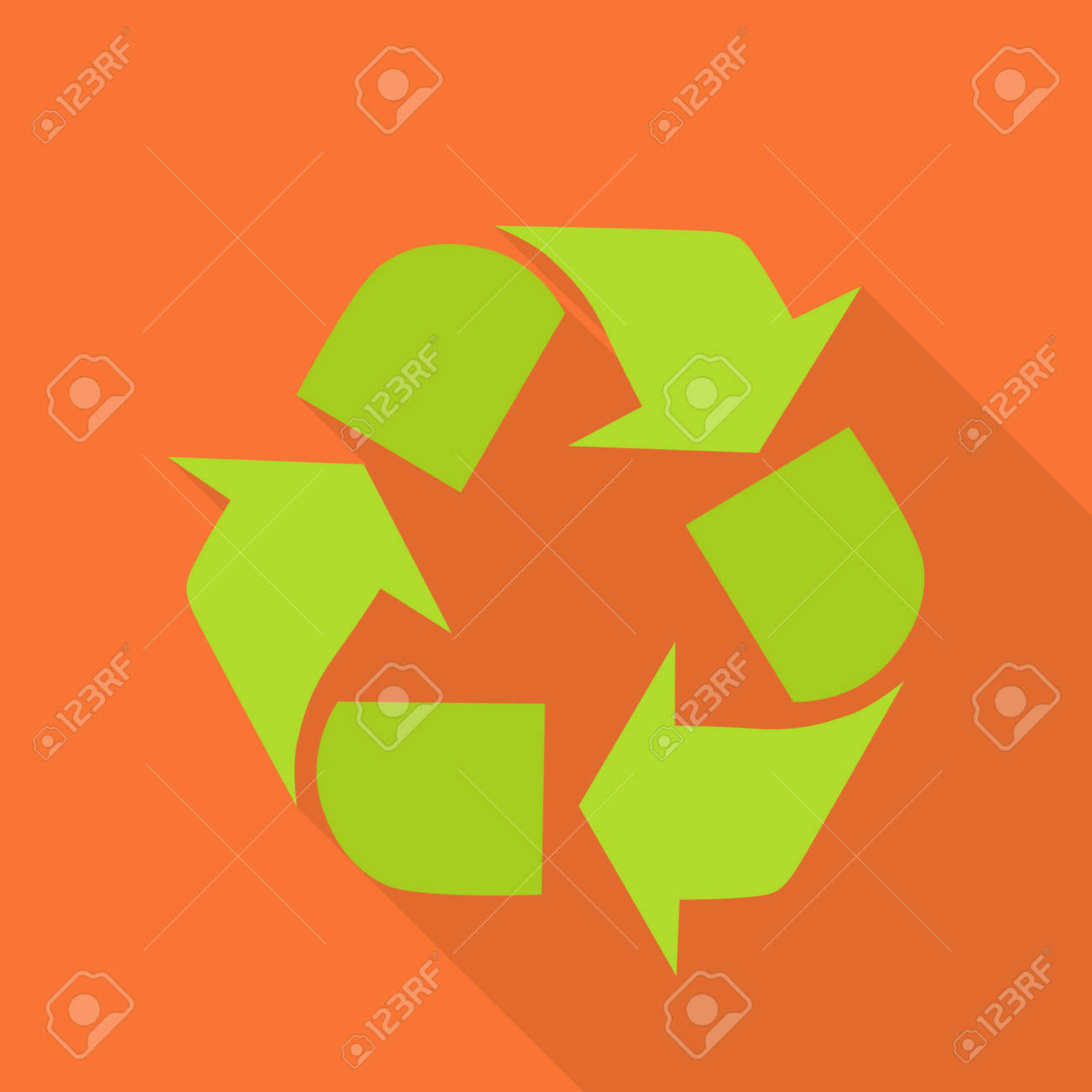sign of recycling recycling icon in flat green recycle symbol