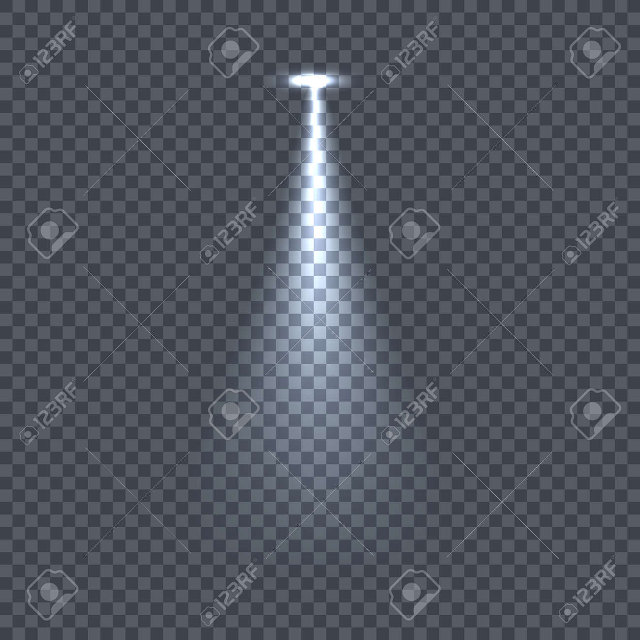 透明な背景にチェック柄の明るい光の効果と照明 スポット ライトで照明 シーン段階ディスコ スポット ライト照明 プロジェクター光源します 輝くキラキラ 明るい輝き ベクトルのイラスト素材 ベクタ Image