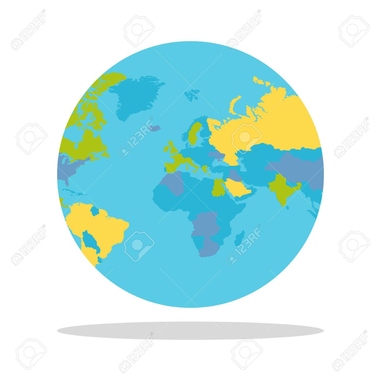 planet earth vector illustration world globe with political
