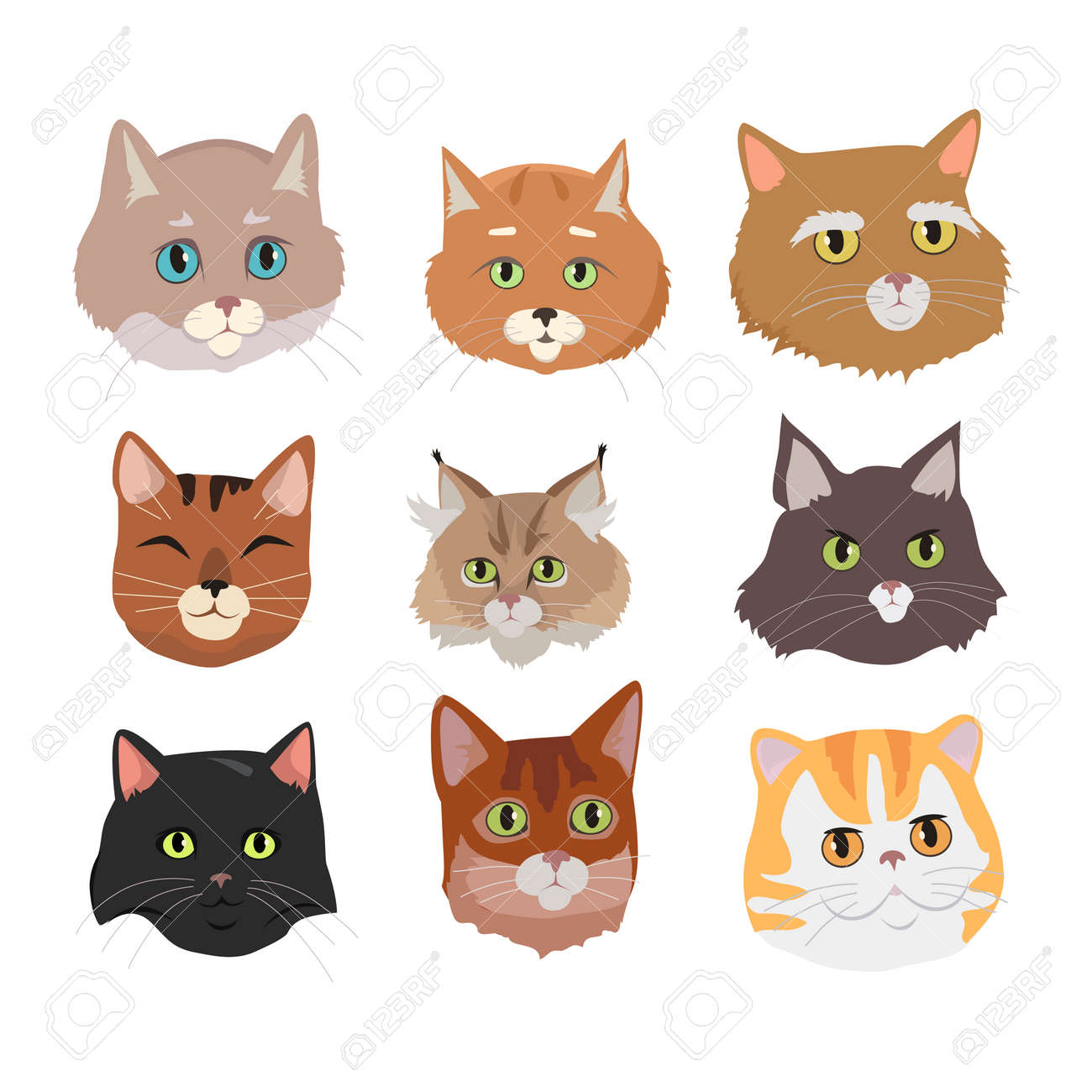 別の品種の猫の顔 ヨーロッパのショートヘア エキゾチック ベンガル ソマリア メインあらいくま猫白い背景で隔離の頭フラット ベクトル イラスト セット ペット ショップの広告 動物のような趣味の概念 のイラスト素材 ベクタ Image 別の品種の猫の顔 ヨーロッパのショートヘア エキゾチック ベンガル ソマリア メインあらいくま猫白い背景で隔離の頭フラット ベクトル イラスト セット ペット ショップの広告 動物のような趣味の概念 のイラスト素材 ベクタ Image