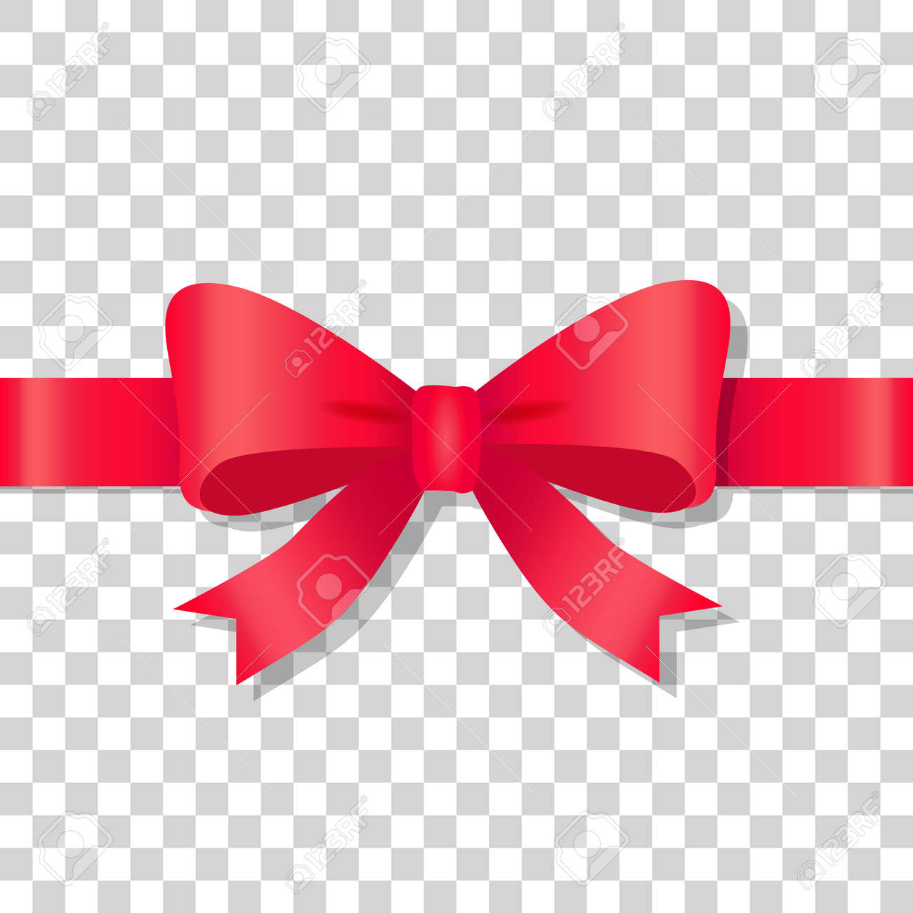 red bow icon on transparent background holiday bow with ribbon holiday ribbon