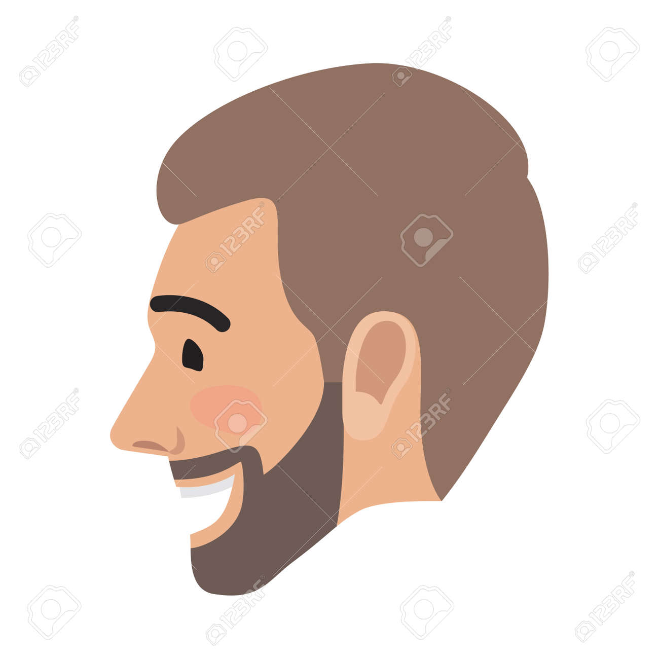 Emotion Avatar Man Happy Successful Face. Vector - 73938771 Emotion Avatar Man Happy Successful Face. Vector - 73938771