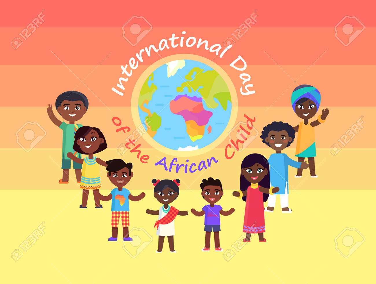 Día Internacional Del Niño Africano Comercial Ilustraciones ...