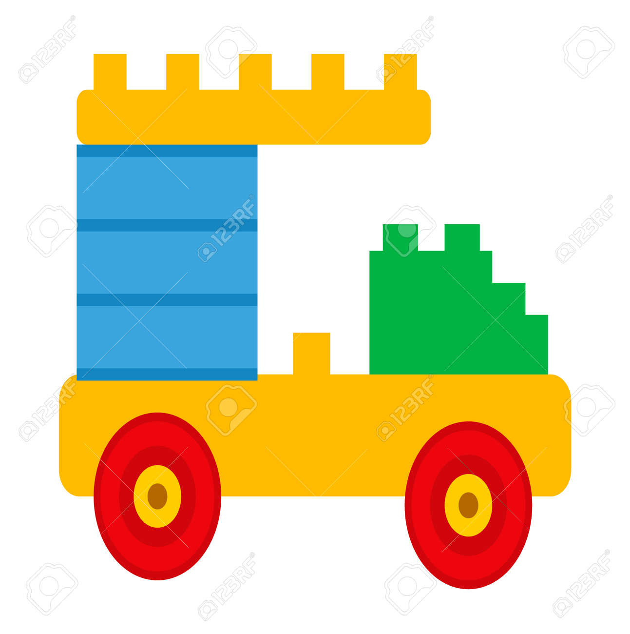 シンプルな車コンストラクターおもちゃ孤立イラストのイラスト素材 ベクタ Image