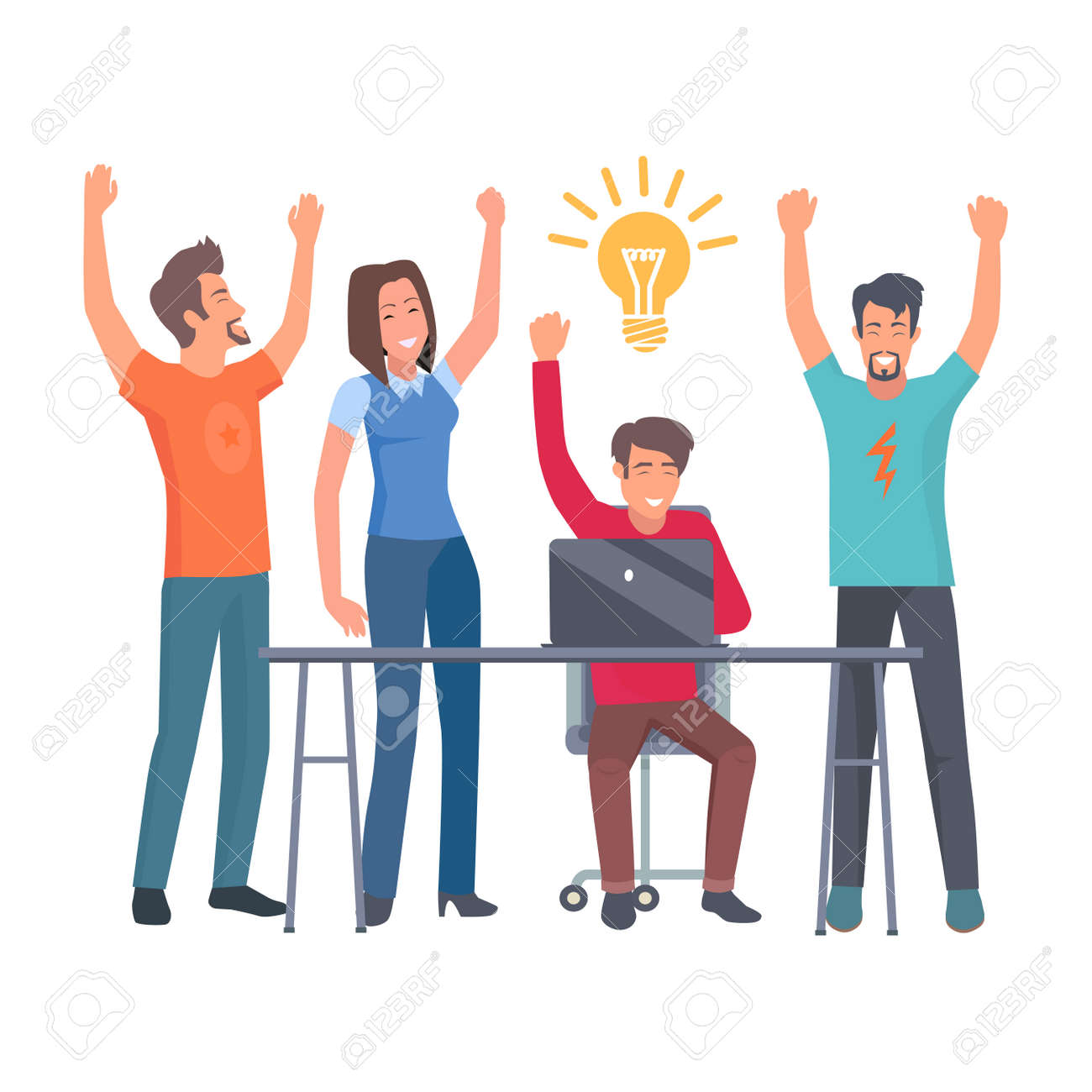 group of happy employees icon royalty free cliparts vectors and stock illustration image 91723443 group of happy employees icon