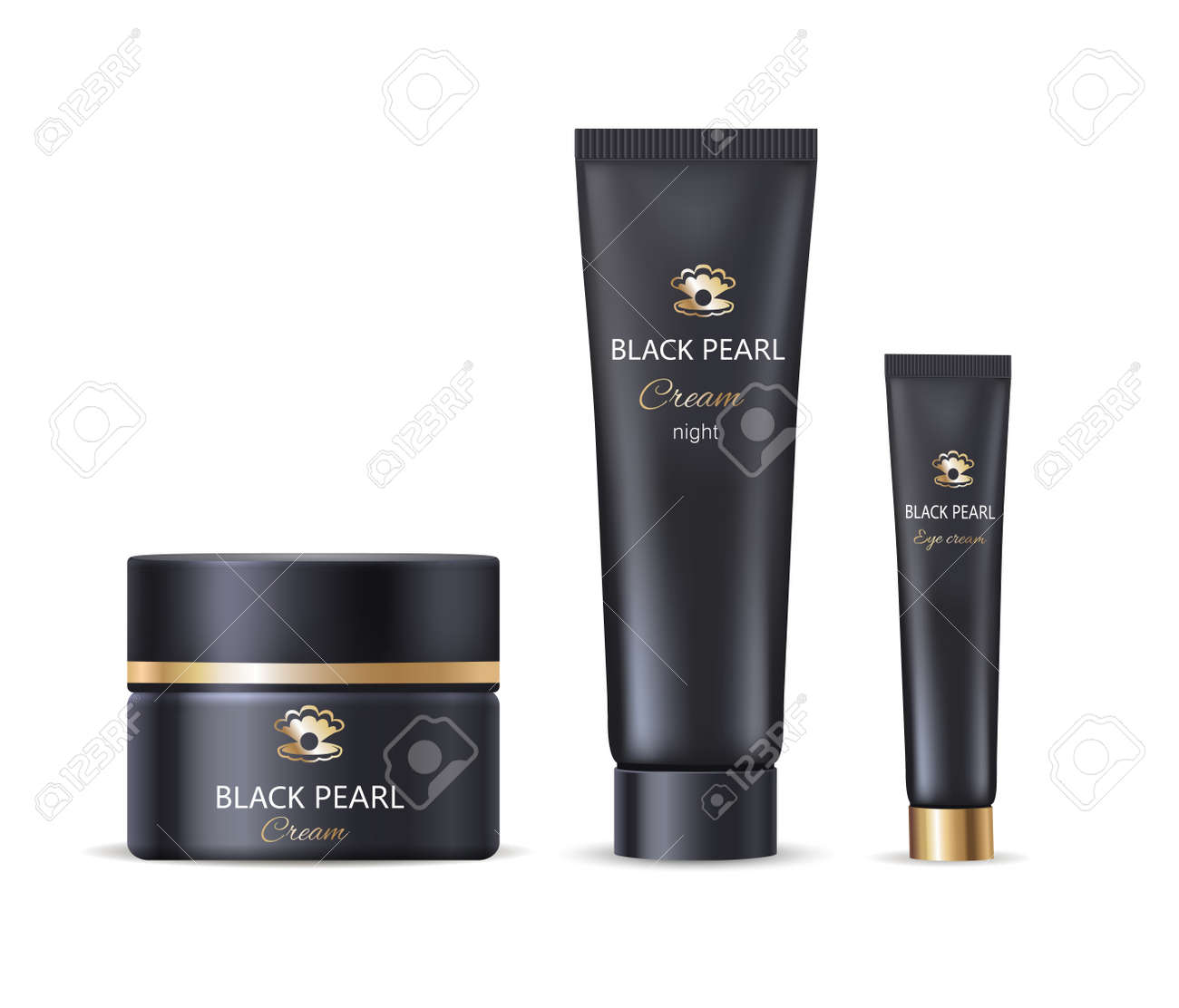 Black Pearl Cream Night Set Of Icons Representing Cosmetic Products Royalty Free Cliparts Vectors And Stock Illustration Image 93556127
