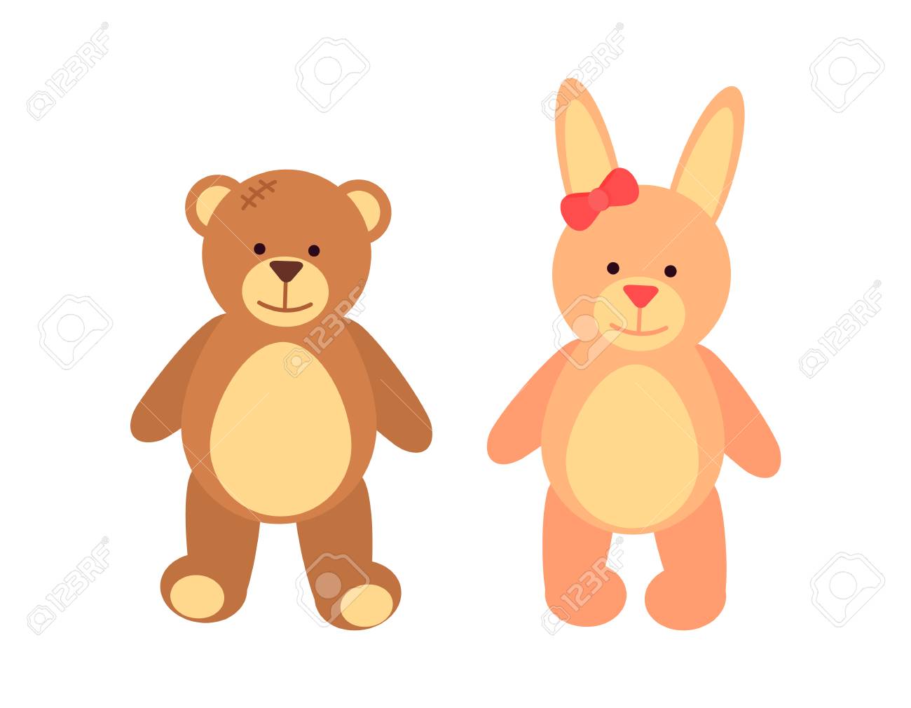 bunny and teddy bear
