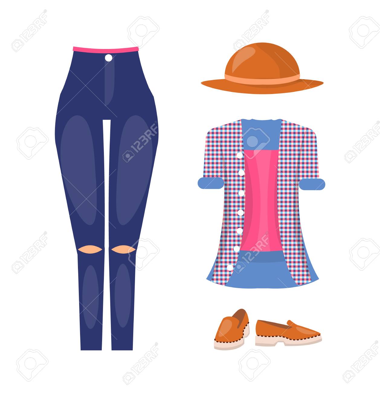 checkered ripped jeans