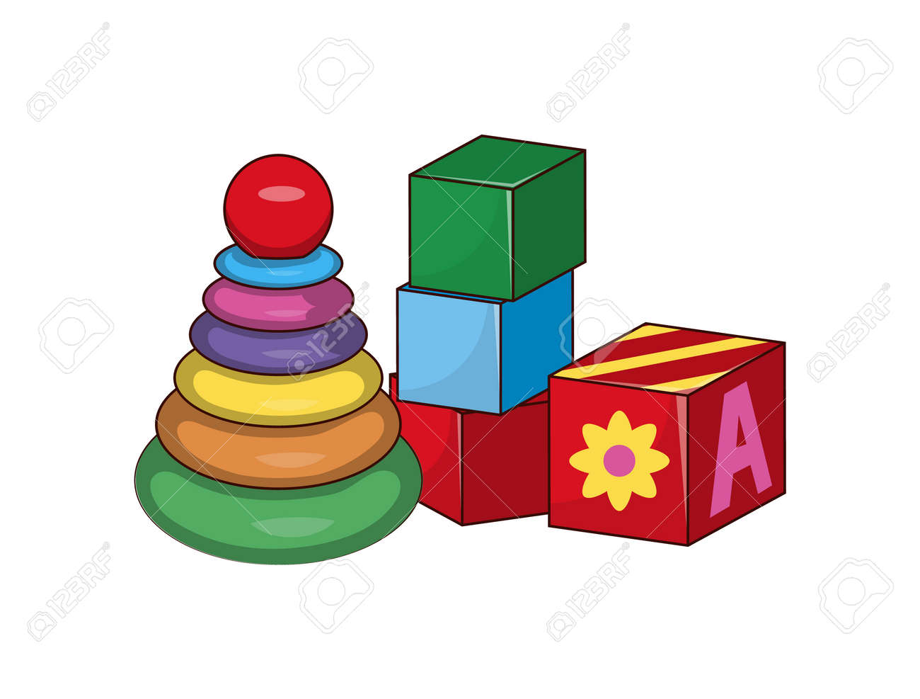 pyramid building blocks toys