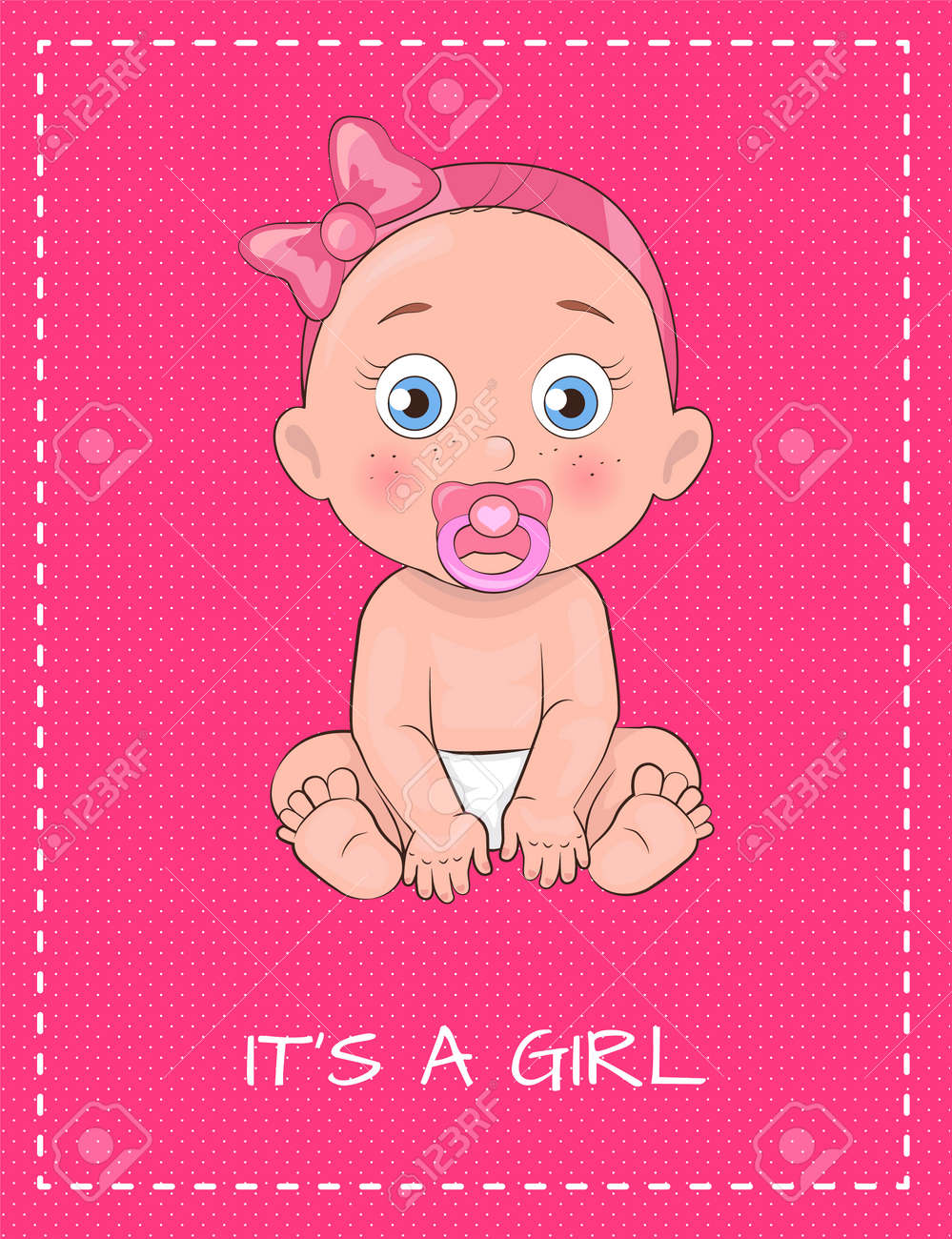 its a girl poster dedicated to baby shower day royalty free cliparts baby girl poster