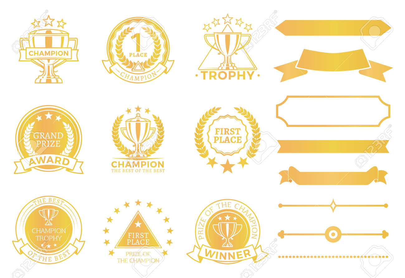 grand prize award certificates and ribbons in gold round seals prize certificates