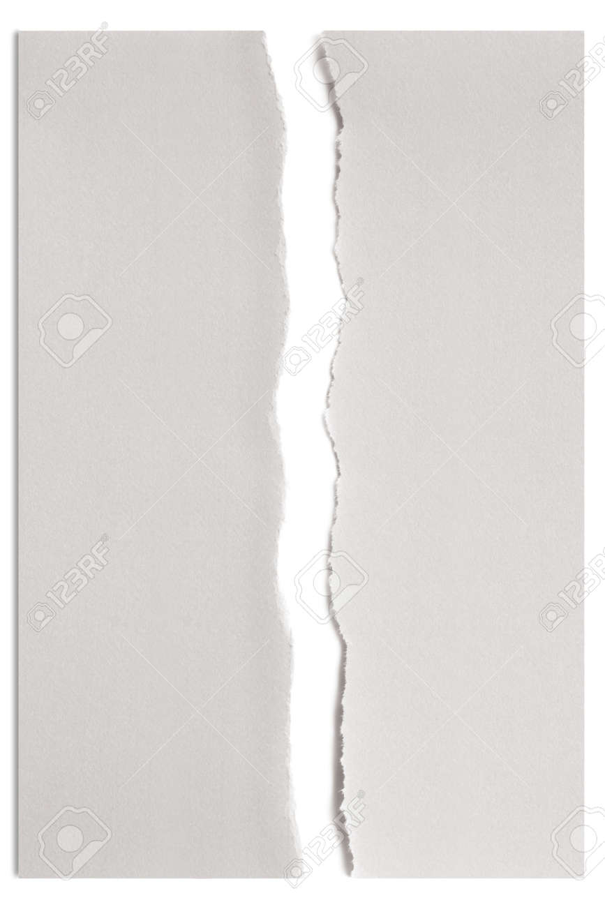 White Paper Torn In Half Over White With Soft Shadow Stock Photo Picture And Royalty Free Image Image 14921668