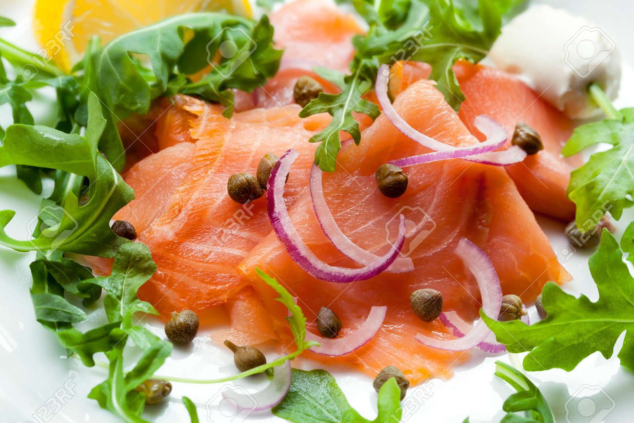 smoked salmon salad with capers smoked salmon salad with capers