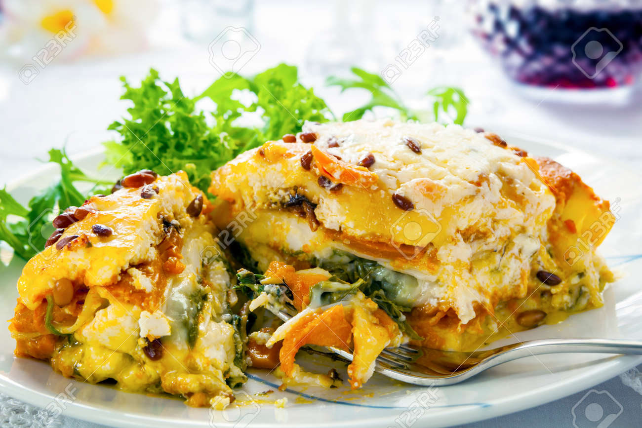 Lasagne Ou Lasagne Vegetarienne Fabrique Avec La Patate Douce La