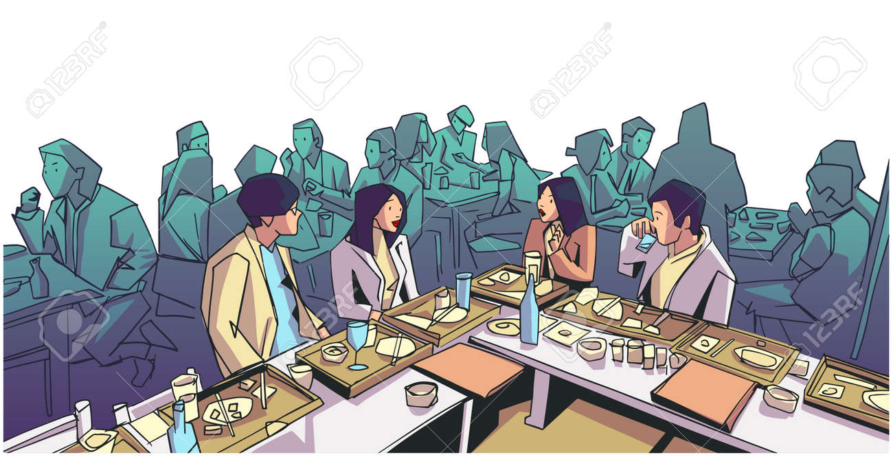 Illustration of group of people friends students conversation studying in pub bar restaurant izakaya - 142041467 Illustration of group of people friends students conversation studying in pub bar restaurant izakaya - 142041467