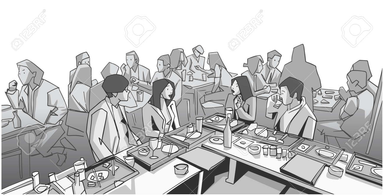 Illustration of group of people friends students conversation studying in pub bar restaurant izakaya - 142041469 Illustration of group of people friends students conversation studying in pub bar restaurant izakaya - 142041469