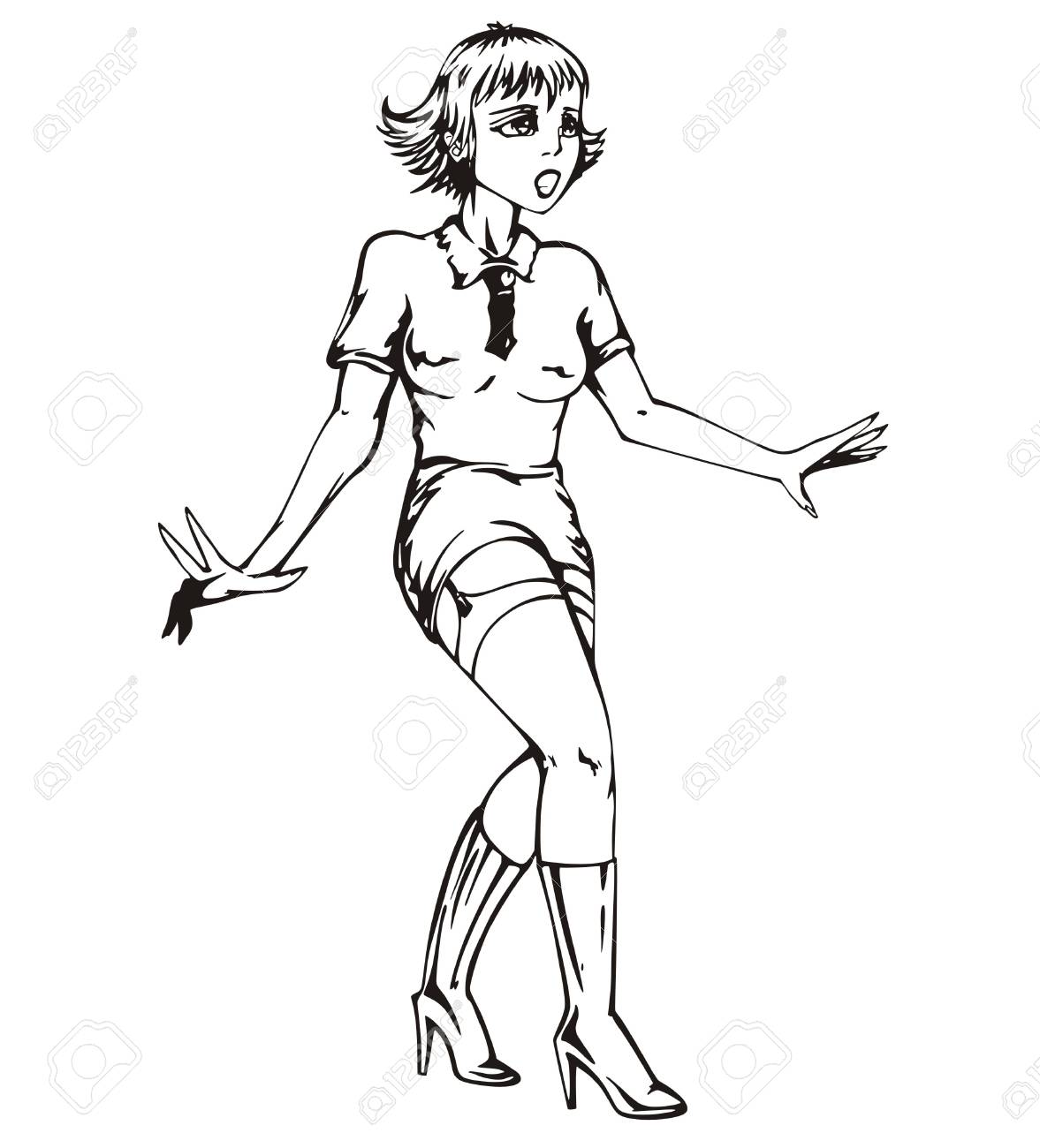 モダンなえッちレズのイラスト素材 ベクタ Image