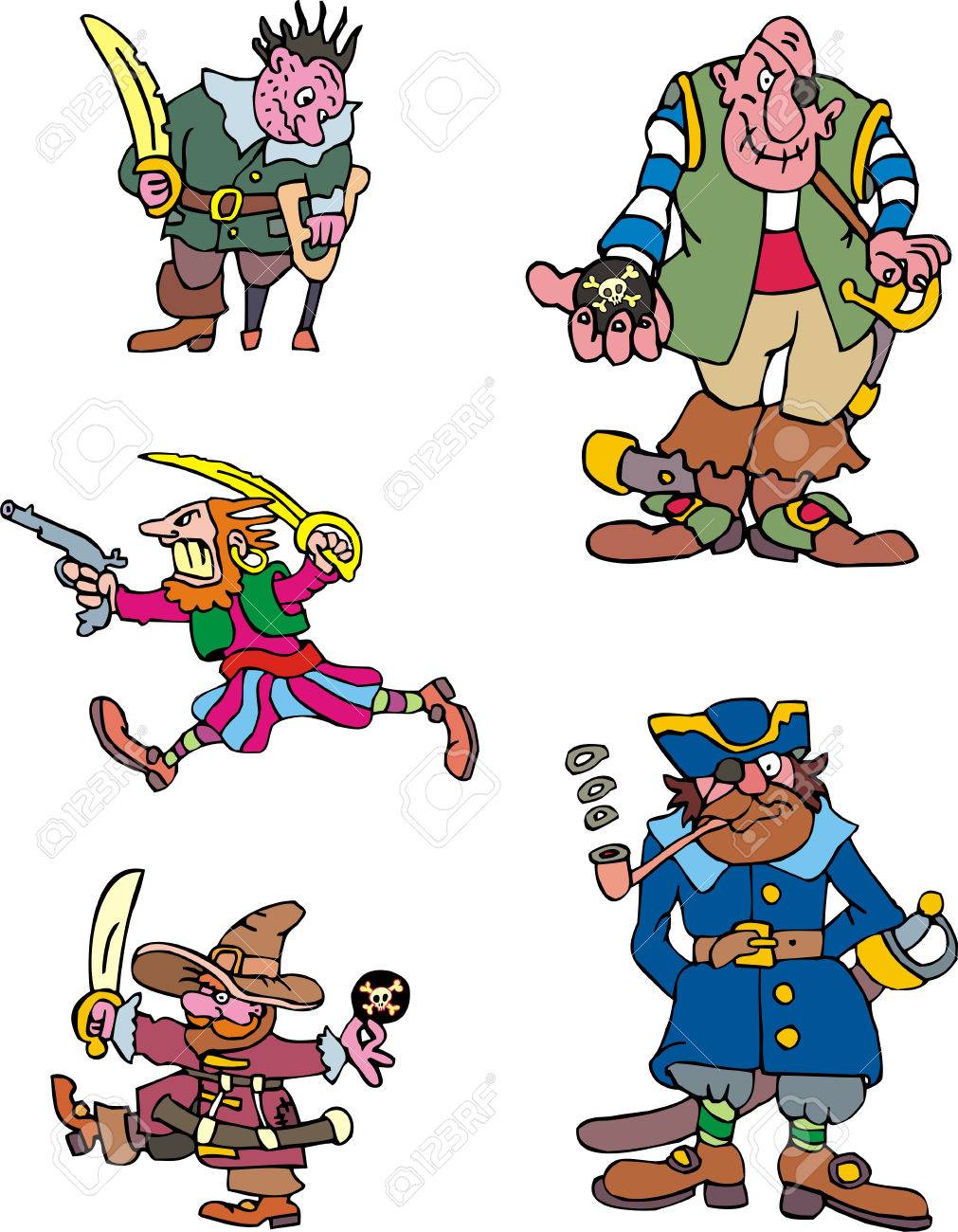 海賊船長 冒険ベクトル イラストのセットです のイラスト素材 ベクタ Image