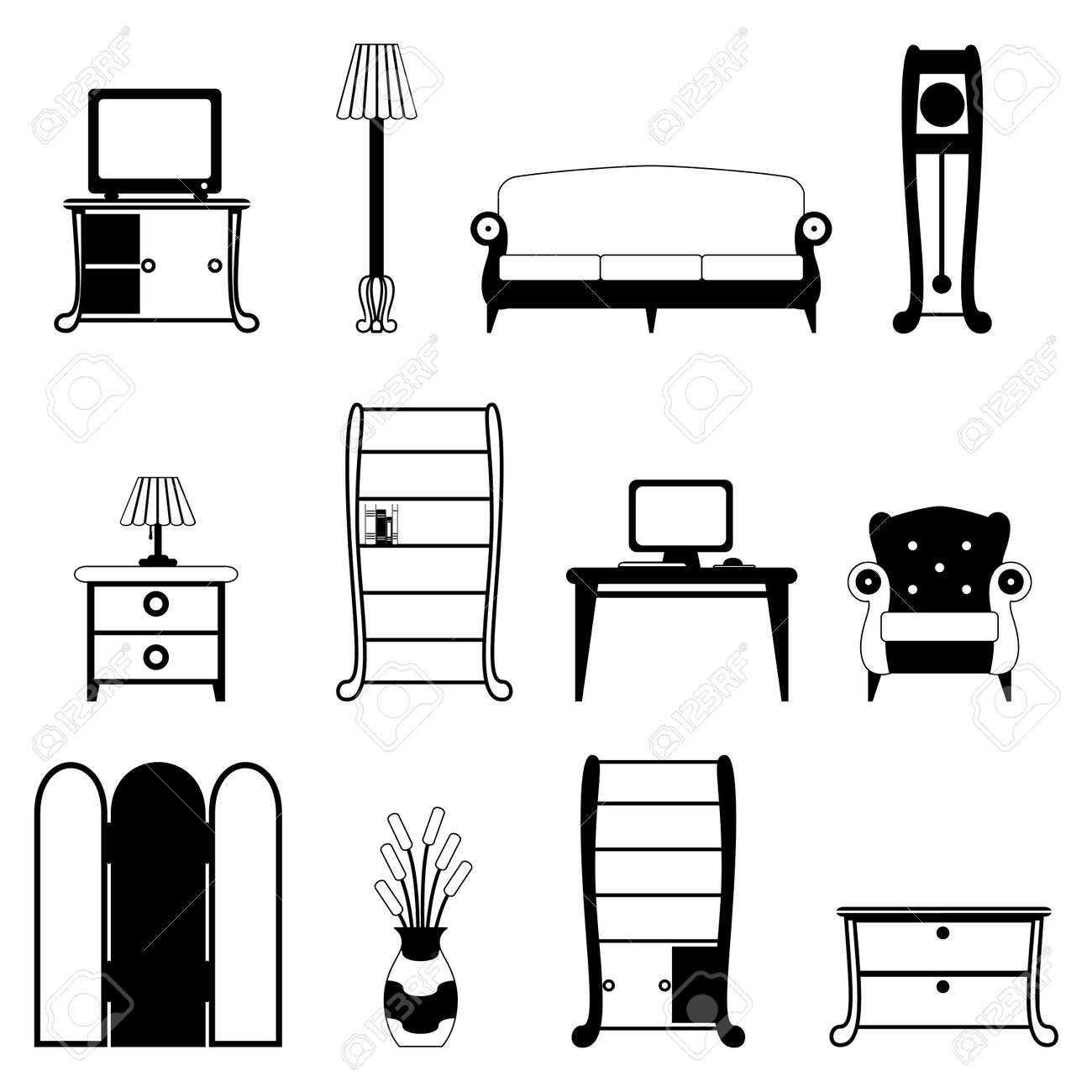 Modern Furniture Icon furniture objects royalty free cliparts, vectors, and stock Modern Furniture Icon furniture objects royalty free cliparts, vectors, and stock