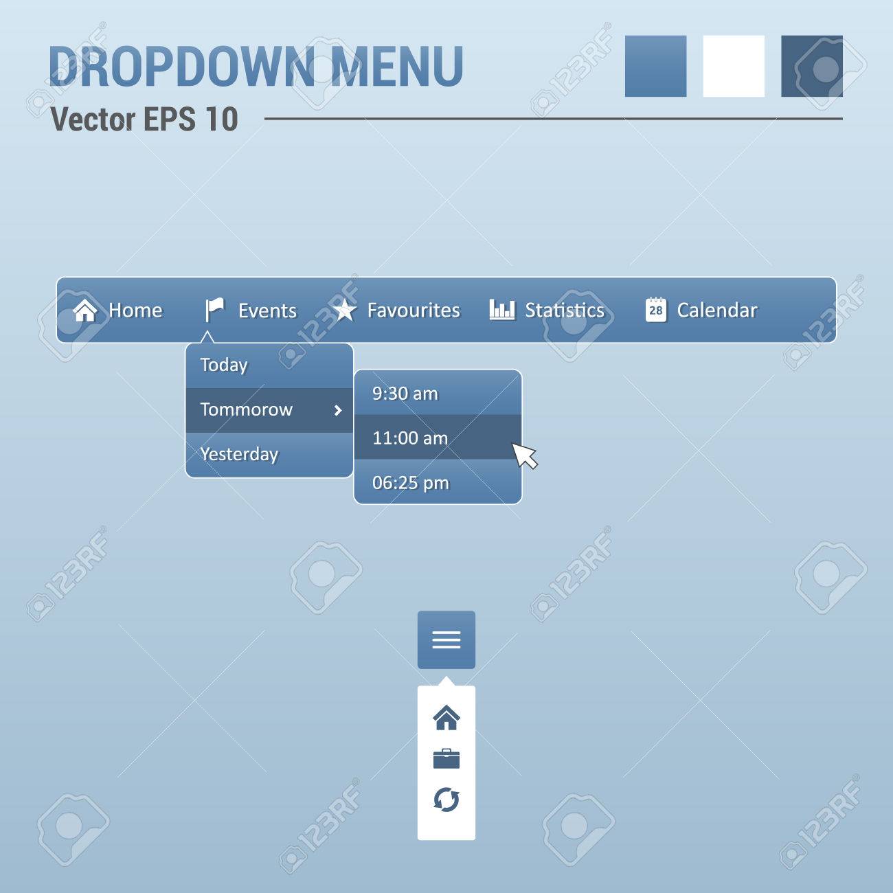 ドロップダウン水平メニュー ウェブサイトの要素 Web デザインの Ui のイラスト素材 ベクタ Image ドロップダウン水平メニュー ウェブサイトの要素 Web デザインの Ui のイラスト素材 ベクタ Image