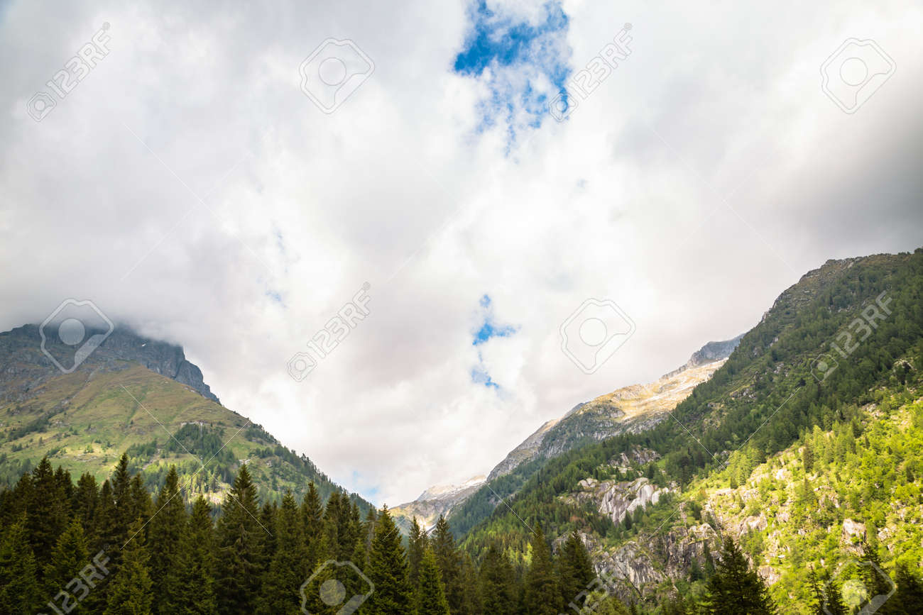 natural landscape with green mountain peaks in summer - 166783142 natural landscape with green mountain peaks in summer - 166783142