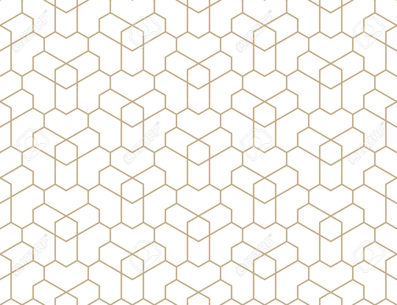 Seamless geometric gold pattern. Vector modern linear texture. - 145208425 Seamless geometric gold pattern. Vector modern linear texture. - 145208425