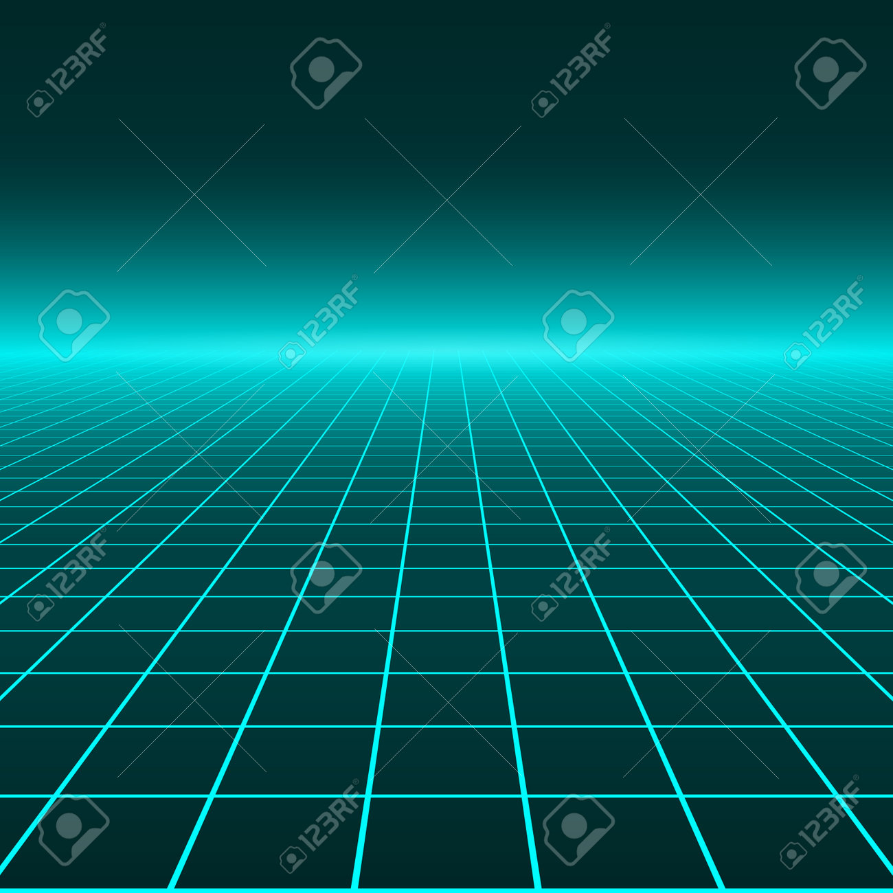 Vector perspective grid. Abstract retro background in 80s style. - 162325443 Vector perspective grid. Abstract retro background in 80s style. - 162325443
