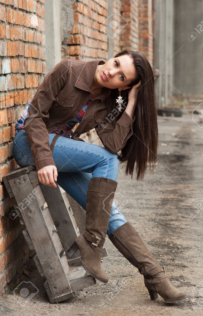 girls in jeans and boots