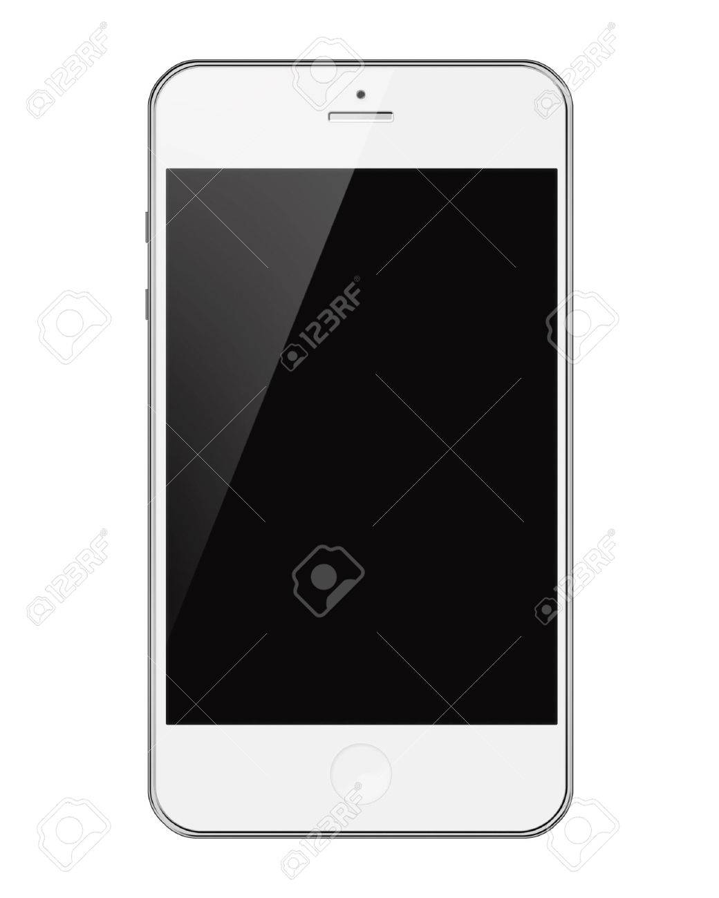 Telephone Portable Intelligent Avec Ecran Noir Isole Sur Fond