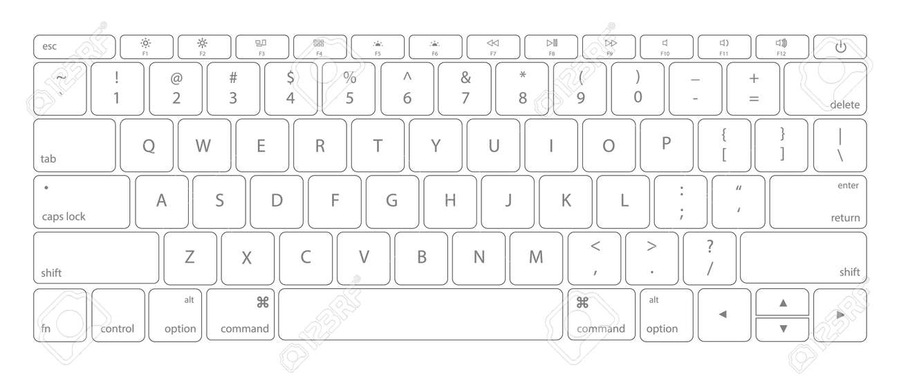 Computer-Tastatur-Tasten-Layout-Vorlage Mit Buchstaben Für Grafik  Verwenden. 3D-Darstellung. Lizenzfreie Fotos, Bilder Und Stock Fotografie.  Image 65941753.