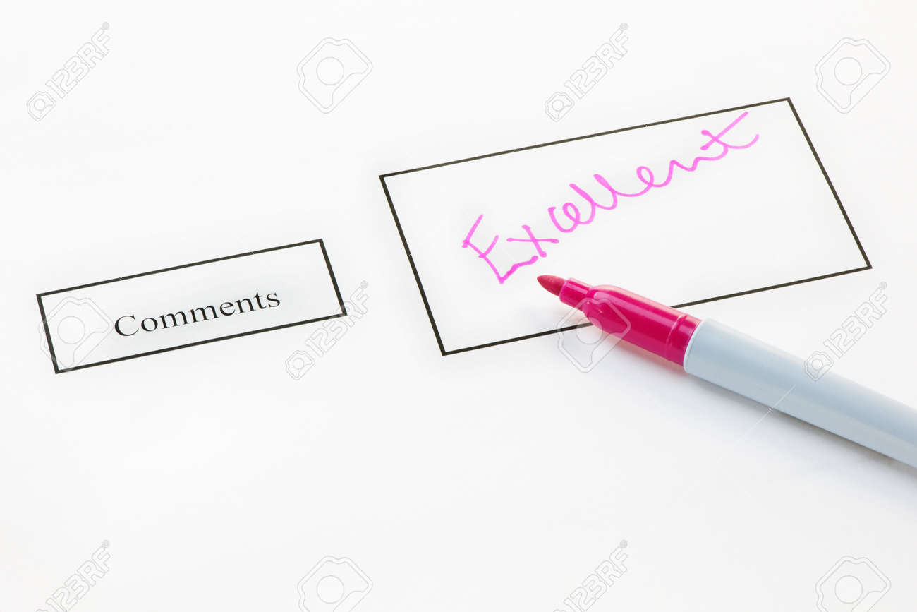 of on excellent - Comment exam felt paper with pen with exam on excellent Comment paper felt pen of -